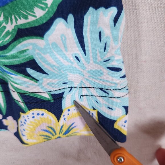 Stella Parker Tropical Floral Dress Womens Large Zip Colorful Athleisure FLAWS - Picture 7 of 15